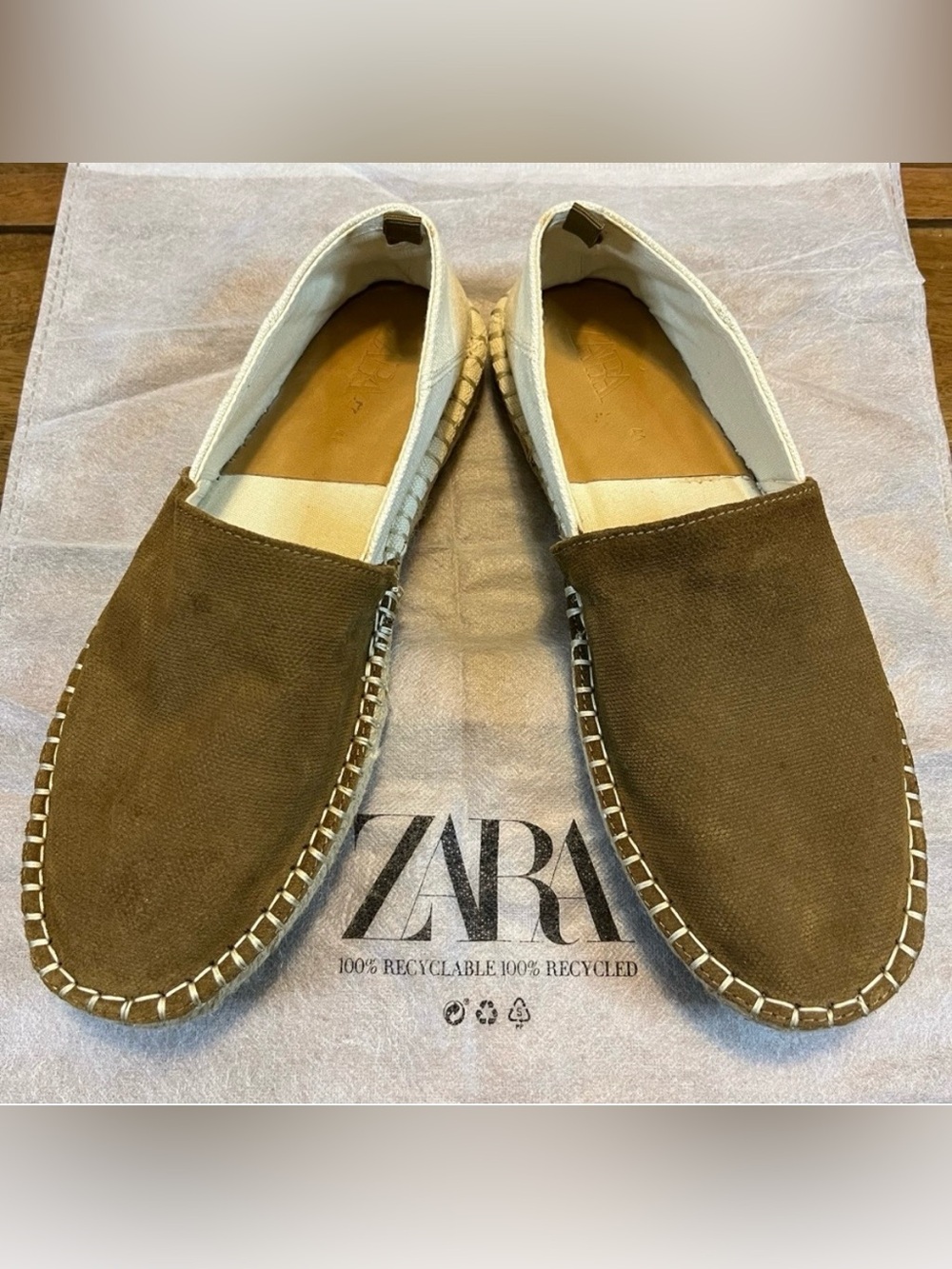 Zara Men's Tan Suede Slip-On Loafers